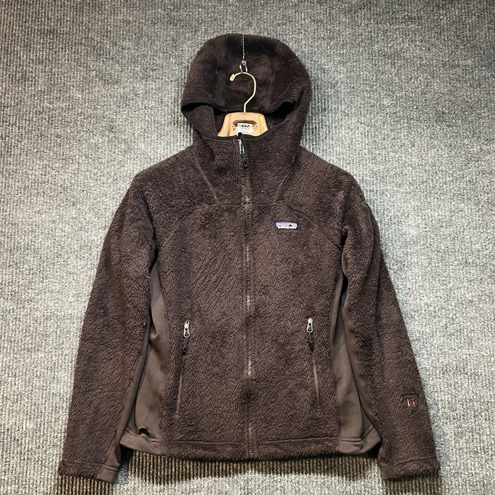 Patagonia Womens R3 Hi-Loft Hoody Small Brown Full Zip Long Sleeve Polartec READ